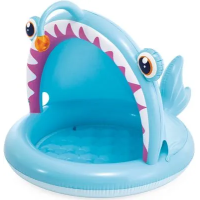 Бассейн надувной детский с тентом и надувным дном "Рыбка", intex, 58419 NP