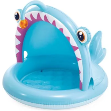 Бассейн надувной детский с тентом и надувным дном "Рыбка", intex, 58419 NP