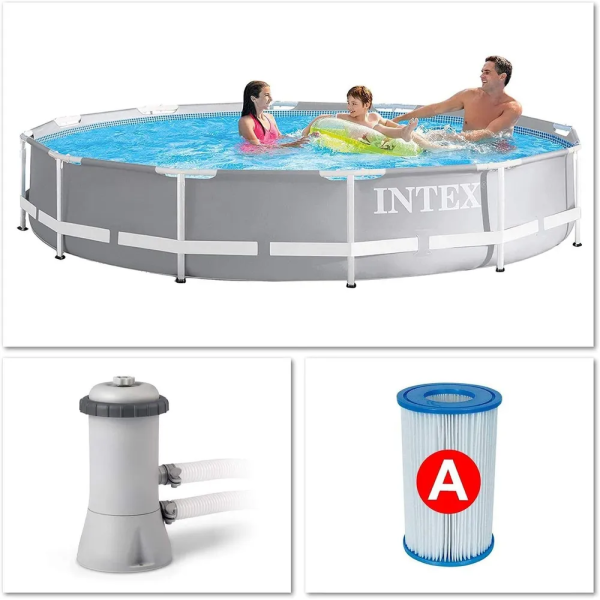 Басейн каркасний Intex 26712NP 366×76 см, 6503 л, з фільтр-насосом 2006 л/год