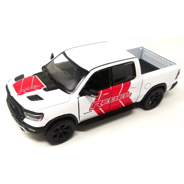 Машинка металлическая Kinsmart 1:46 Dodge RAM 1500 Livery Edition 2019 (инерционная, двери открываются, белая KT5413WF)