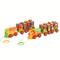 Розвиваюча іграшка-каталка Паровоз-логіка Буквовоз (укр. алфавіт, цифри) PL-401