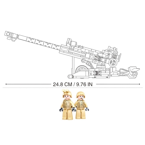 Конструктор Sluban ModelBricks M38-B0890 Військова гаубиця M777, 258 деталей