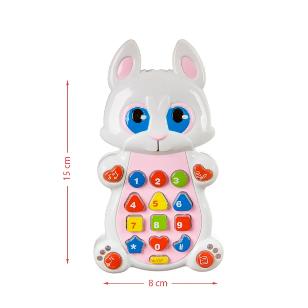 Музыкальная игрушка телефон "Зайчик" с проектором, сказками и стихами LIMO TOY (7614UA)
