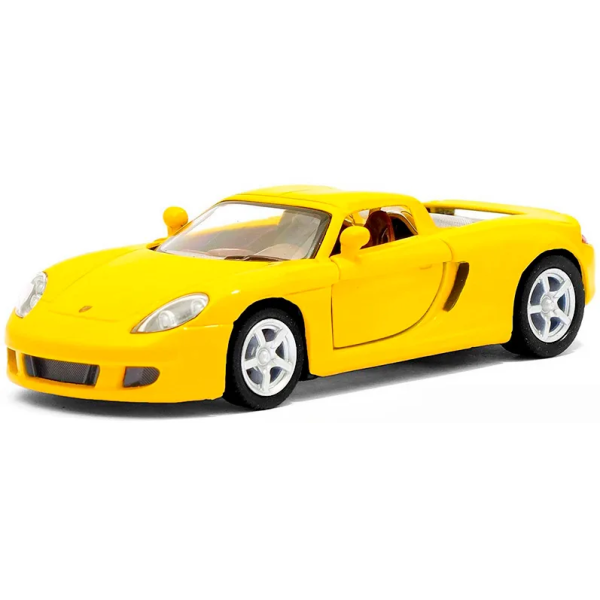 Машинка металева Kinsmart 1:36 Porsche Carrera GT (інерційна, відкриваються двері, жовта KT5081W)