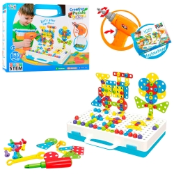 Мозаїка-конструктор TLH-28 із шуруповертом на батарейках,193 деталі