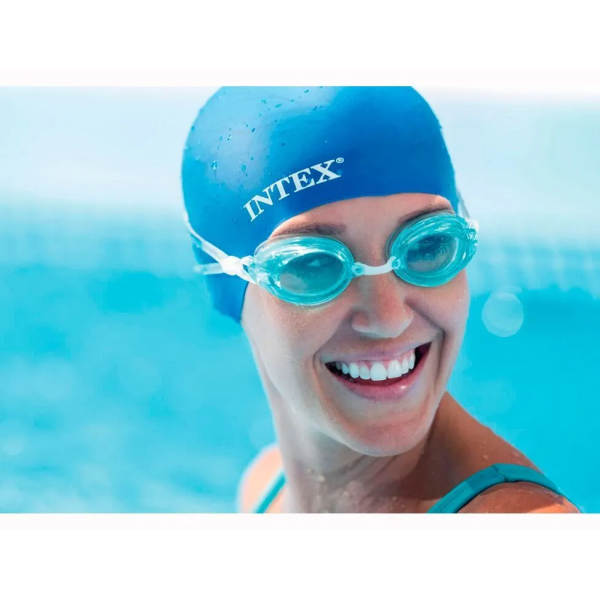 Шапочка для плавания из силикона, от 8 лет, 55992 INTEX Синяя