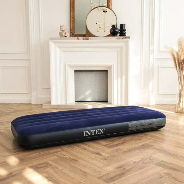Матрас надувной Intex 64756 Classic Downy Airbed 76×191×25 см, велюровый, Fiber-Tech, односпальный