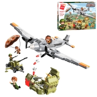 Конструктор Qman 21013 військовий, літак, гармата, будова, 557 деталей
