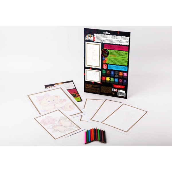 Творческий набор для раскрашивания карандашами по номерам PBN-01-05