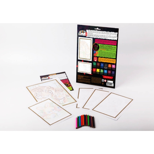 Творческий набор для раскрашивания карандашами по номерам PBN-01-07
