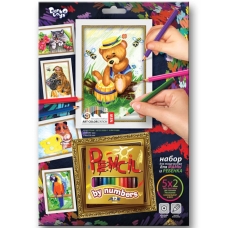 Творческий набор для раскрашивания карандашами по номерам PBN-01-08