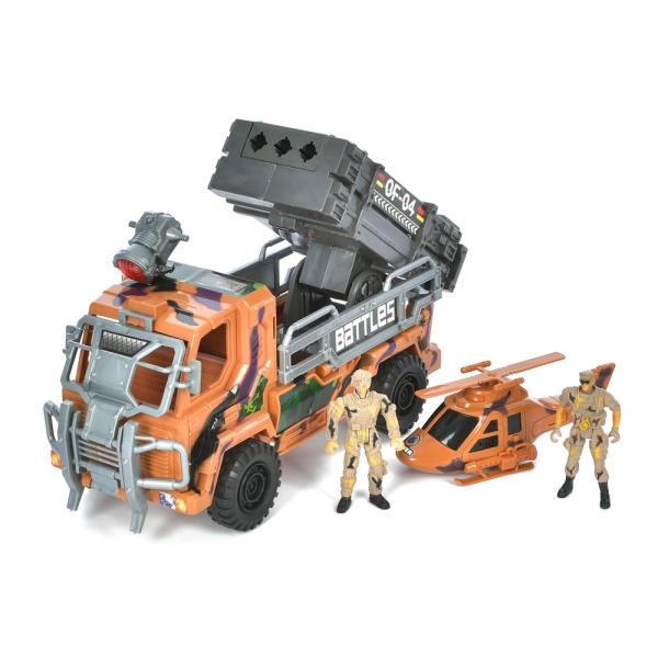 Набір з транспортом 1828-110E машина 32см, гелікоптер (звук, світло), солдати, в кор-ці, 45-24,5-15см