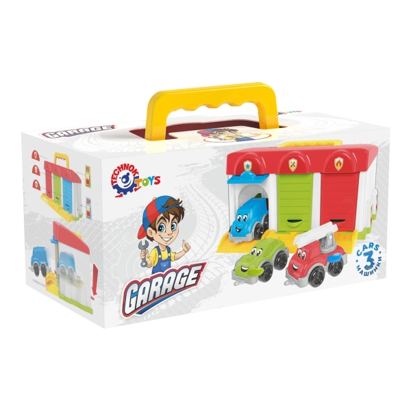 Гараж с машинками с подъемными воротами 8416