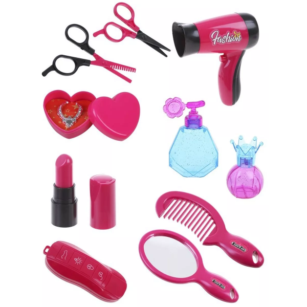 Перукарський набір 58497: фен, ножиці, гребінці, аксесуари (на планшетці 23,5×36 см)