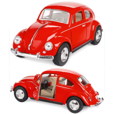 Машинка металева Kinsmart KT5057W 1:32 1967 Volkswagen Classical Beetle (Жук) інерційна, двері відчиняються / Червоний