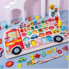 Деревянная игрушка: Многофункциональная доска 6в1 MD1960 'Дружок Пожарник' от TREE TOYS