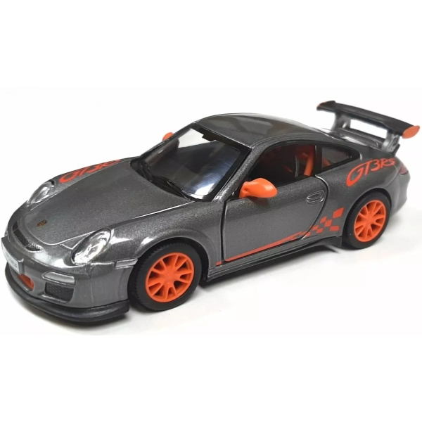 Металлическая машинка Kinsmart 1:36 2010 Porsche 911 GT3 RS KT5352W, инерционная / Серый