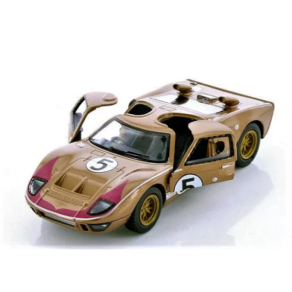 Машинка металлическая Kinsmart 1:32 1966 Ford GT40 MKII KT5427WF инерционная, дверь открывается / Золотой