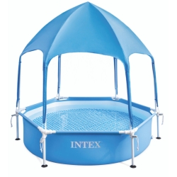 Каркасний басейн Intex 28209 Canopy Metal Frame 183х38см з навісом, 700л