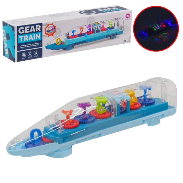 Музыкальный поезд с движущимися шестернями, световыми и звуковыми эффектами (HJ648)