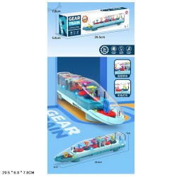 Музыкальный поезд с движущимися шестернями, световыми и звуковыми эффектами (HJ648)