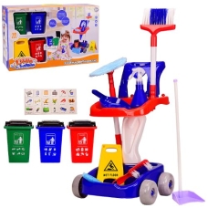 Прибиральний набір 998-7 візок, віник, швабра, губки, урни, аксес, короб.51*16*32 см