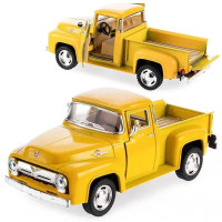 Металлическая инерционная машинка Kinsmart 1:38 Ford F-100 Pickup 1956, модель KT5385W, жёлтого цвета