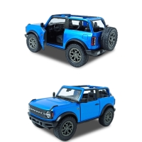 Машинка металлическая Kinsmart 1:34 2022 Ford Bronco (Open Top) KT5438WA инерционная, дверь открывается / Синий
