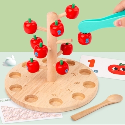 Дерев'яне іграшка для навчання за методом Монтессорі 2710 Яблучне Дерево Рахунку: Забавки з Числами