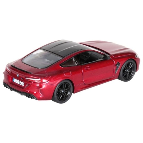 Металлическая машинка Kinsmart 1:38 BMW M8 Competition Coupe KT5425W инерционная, с открывающимися дверями, красная.