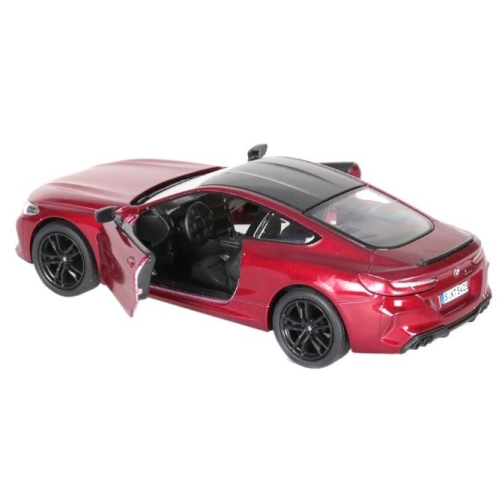 Металлическая машинка Kinsmart 1:38 BMW M8 Competition Coupe KT5425W инерционная, с открывающимися дверями, красная.
