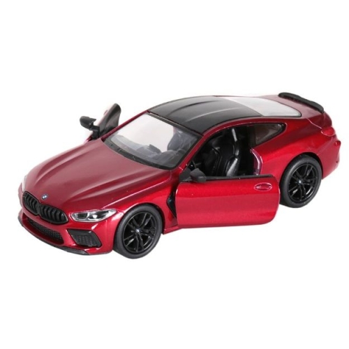 Металлическая машинка Kinsmart 1:38 BMW M8 Competition Coupe KT5425W инерционная, с открывающимися дверями, красная.