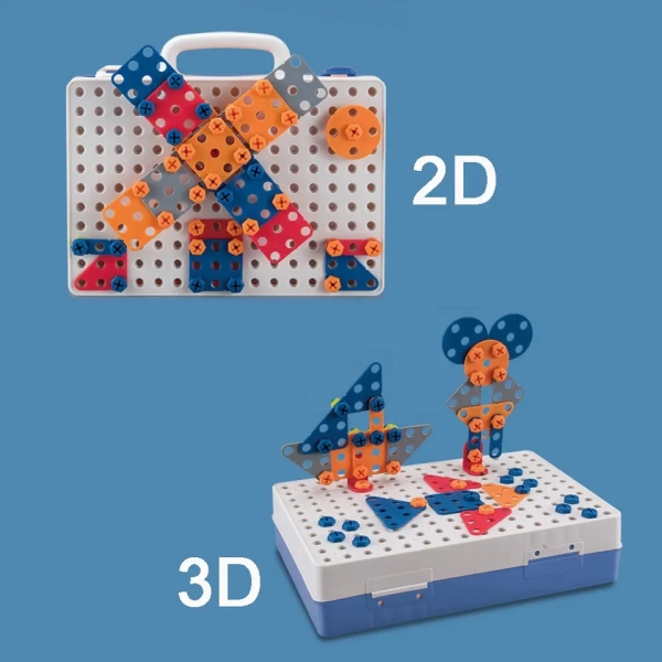 Конструктор 3169-24 мозаїчна головоломка 2в1 плоскі + об'ємні, тварини