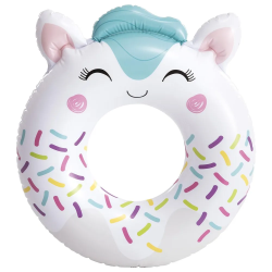 Коло дитяче надувне для плавання "Кошеня" біле, 84 см х 76 см, від 8 років, до 40 кг, 59266NP INTEX