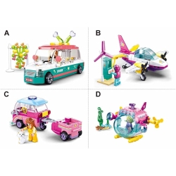 Комплект конструкторів Sluban Girls Dream M38-B0921ABCD серія Транспорт, 4 в 1 (461 деталь)