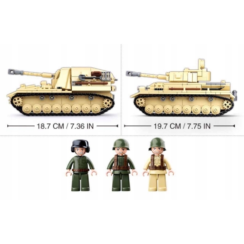 Конструктор Sluban Army WWII M38-B0693 Німецький танк Pz.Kpfw IV / САУ Wespe 2в1, 543 деталі