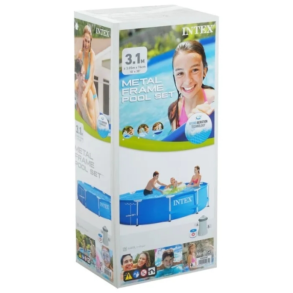 Басейн каркасний Intex Metal Frame 28202NP 305×76 см з фільтр-насосом 1250 л/год