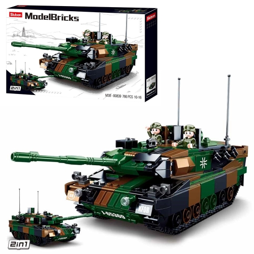Конструктор Sluban ModelBricks M38-B0839 Танк Leopard 2A4 / 2A5 2 в 1, 766 деталей