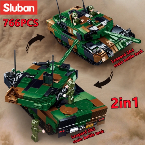 Конструктор Sluban ModelBricks M38-B0839 Танк Leopard 2A4 / 2A5 2 в 1, 766 деталей