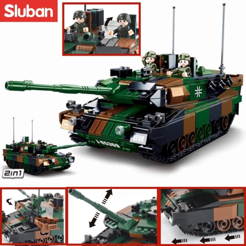 Конструктор Sluban ModelBricks M38-B0839 Танк Leopard 2A4 / 2A5 2 в 1, 766 деталей