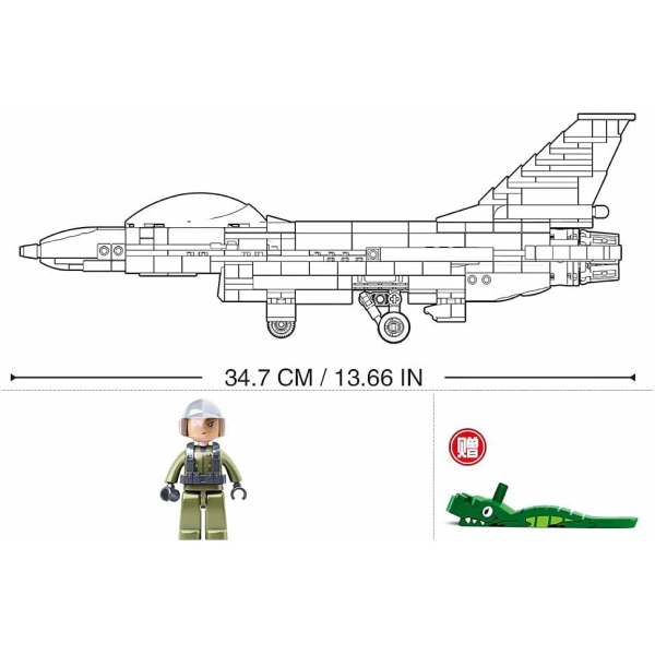 Конструктор Sluban Истребитель F-16C "Сокол" 521 деталь M38-B0891