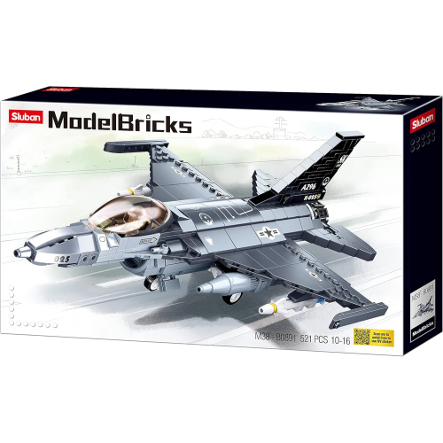 Конструктор Sluban ModelBricks M38-B0891 Винищувач F-16C Сокіл, 521 деталь