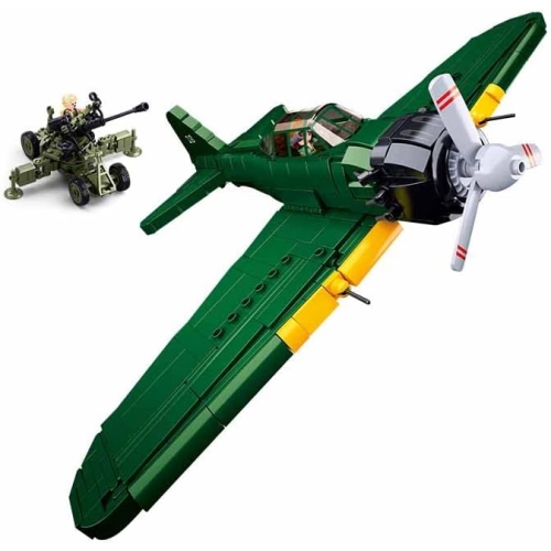 Конструктор Sluban Army WWII M38-B1108 Військовий літак A6M Zero, 560 деталей