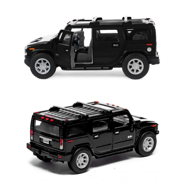Машинка металева Kinsmart 1:40 2008 Hummer H2 SUV KT5337W інерційна, двері відчиняються / Чорний