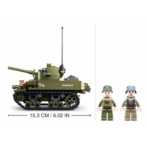 Конструктор Sluban Army WWII M38-B0856 Американський легкий танк M5 Stuart, 344 деталі