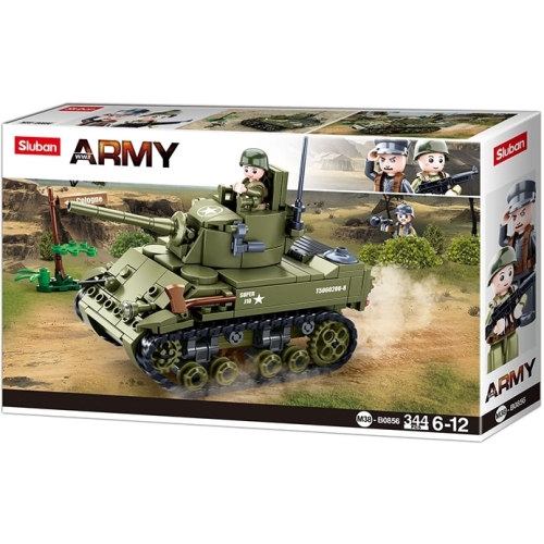 Конструктор Sluban Army WWII M38-B0856 Американський легкий танк M5 Stuart, 344 деталі