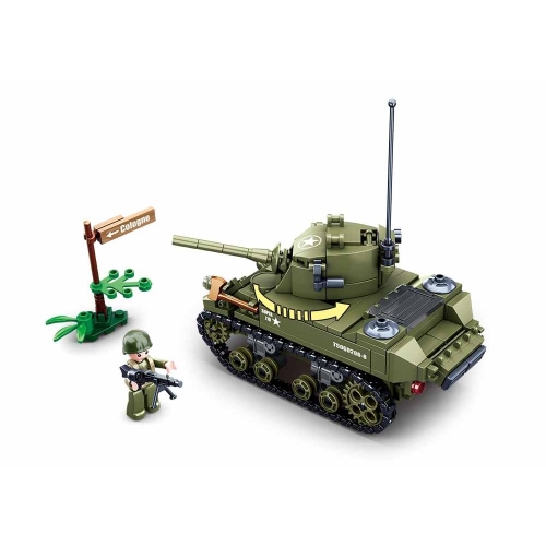 Конструктор Sluban Army WWII M38-B0856 Американський легкий танк M5 Stuart, 344 деталі