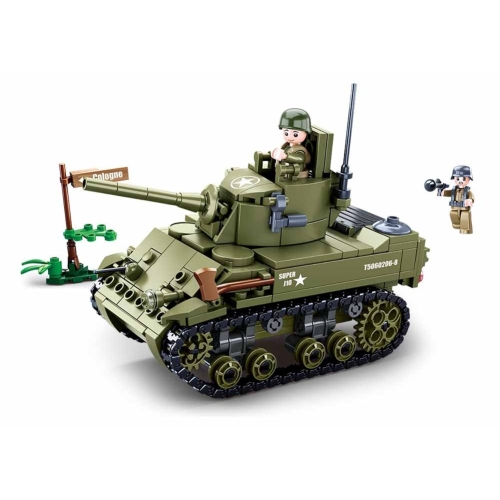 Конструктор Sluban Army WWII M38-B0856 Американський легкий танк M5 Stuart, 344 деталі