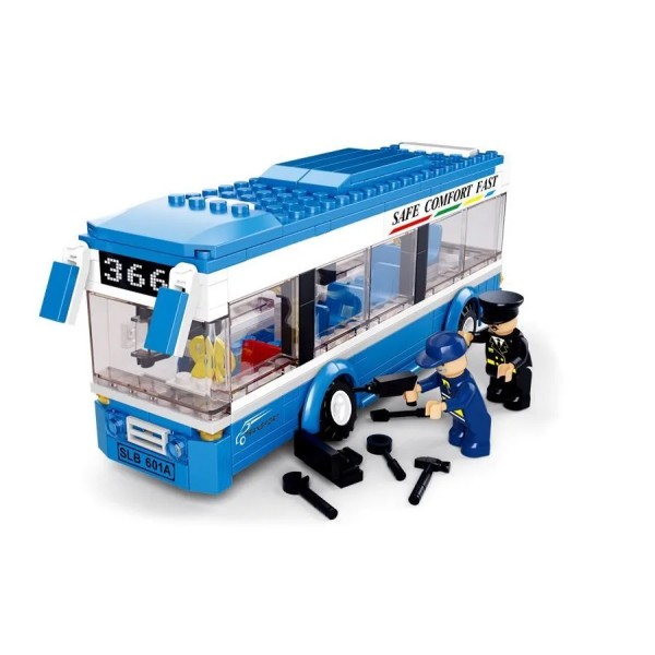Конструктор Sluban: Городской автобус с фигурками, 235 деталей, M38-B0330