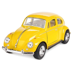 Машинка металева Kinsmart KT5057W 1:32 1967 Volkswagen Classical Beetle (Жук) інерційна, двері відчиняються / Жовтий